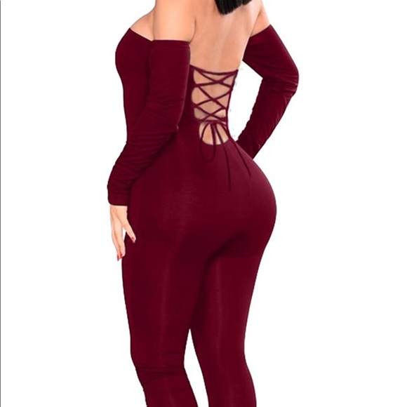 Long sleeve off shoulder romper Fits Md-XL - Picture 3 of 4